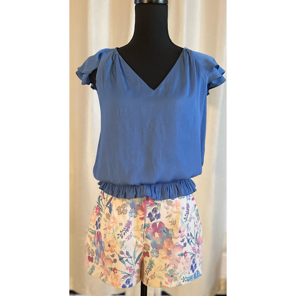 Current Air V-Neck Blouse Smocked Wasit Size MP