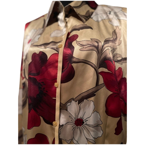 Vintage Covington Silky Floral Blouse