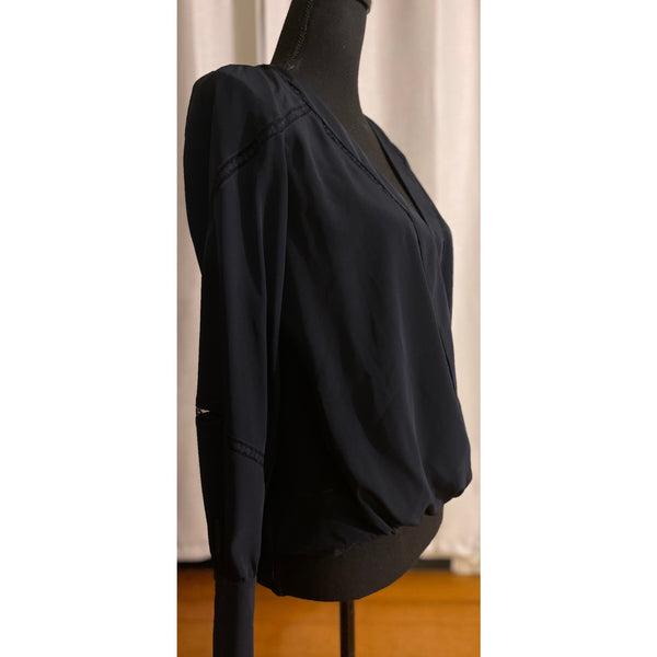 Bailey 44 Navy V-Neck High-Low Blouse