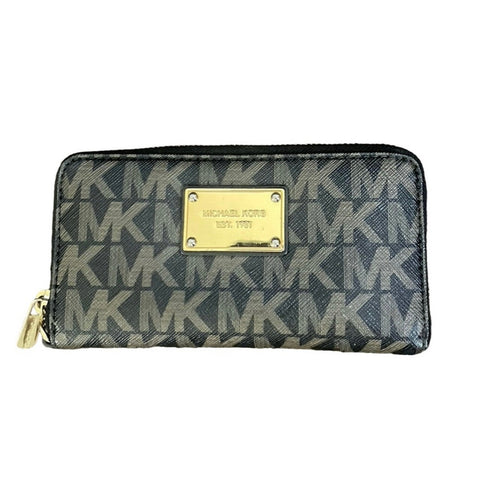 Michael Kors Coated Canvas Zip Around Wallet