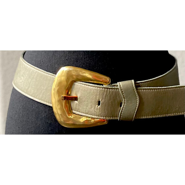 Vintage Patricia Green Details Leather Belt Gold hardware Size Large