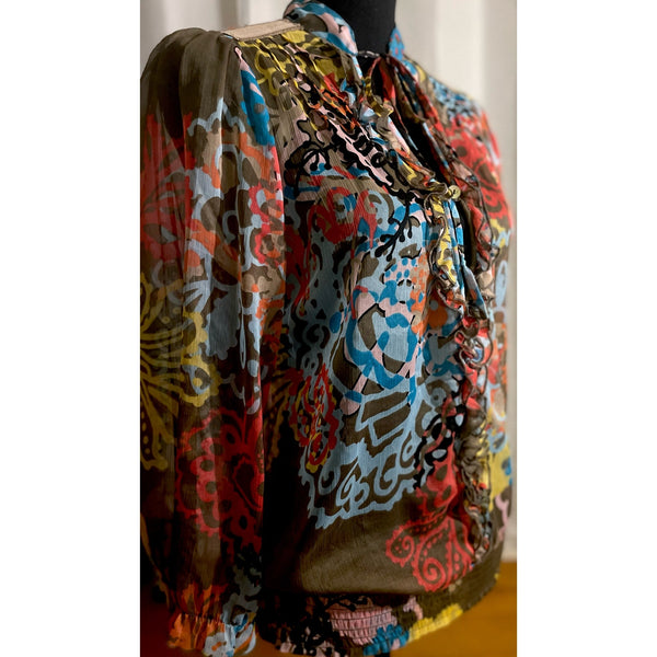 DEPT Multicolor Sheer Tunic Size Medium