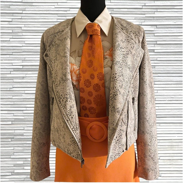 Brand New Cupcakes and Cashmere Snakeskin Print Moto Jacket Size Small