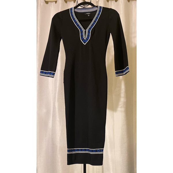 XOXO Black Bodycon Dress Semi-Bell Sleeve Size XS