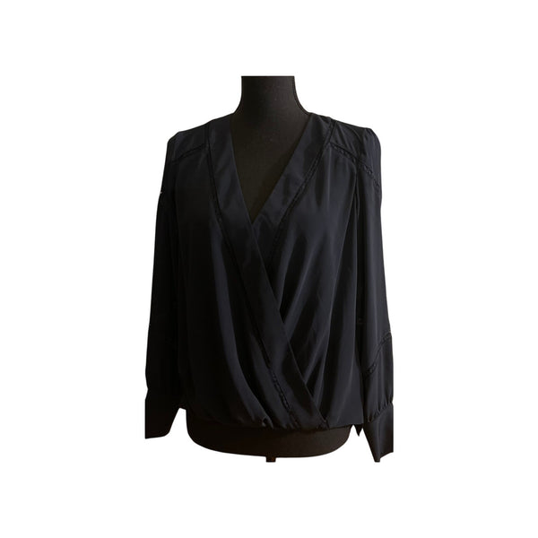 Bailey 44 Navy V-Neck High-Low Blouse