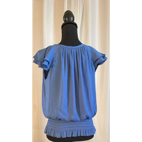 Current Air V-Neck Blouse Smocked Wasit Size MP