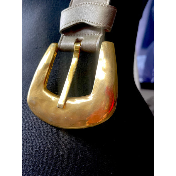 Vintage Patricia Green Details Leather Belt Gold hardware Size Large