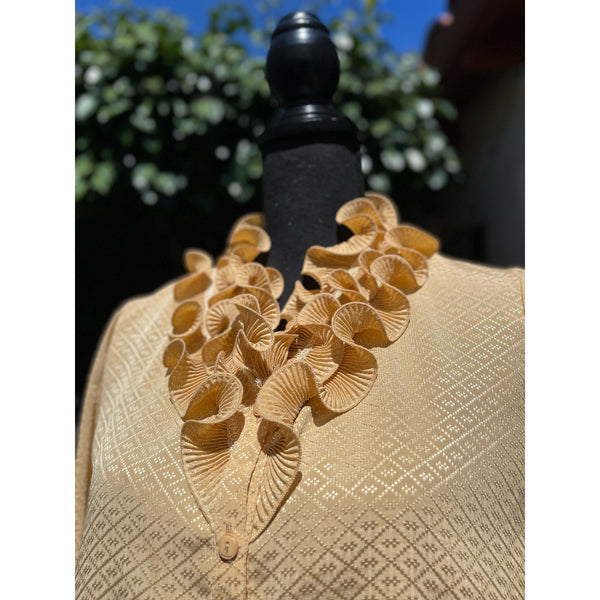 Vintage Style Ruffle Neck Blouse Size M