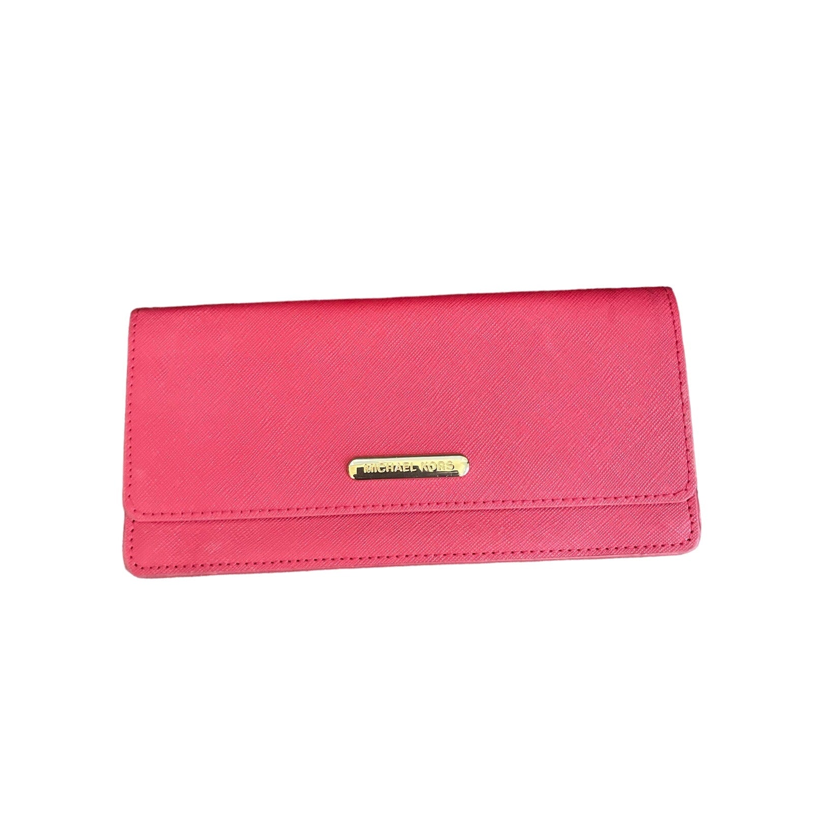 Michael Kors Red Saffiano Bill Wallet