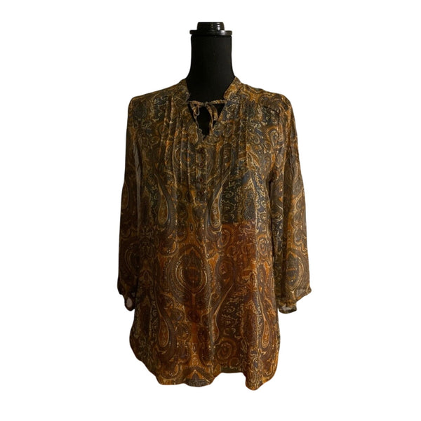 APT 9 70’s Style Paisley Print Blouse