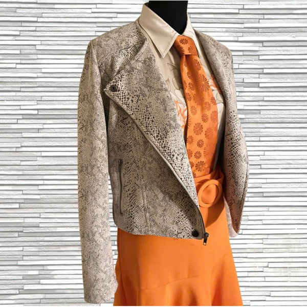 Brand New Cupcakes and Cashmere Snakeskin Print Moto Jacket Size Small