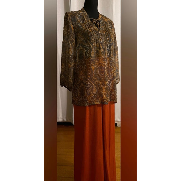 APT 9 70’s Style Paisley Print Blouse