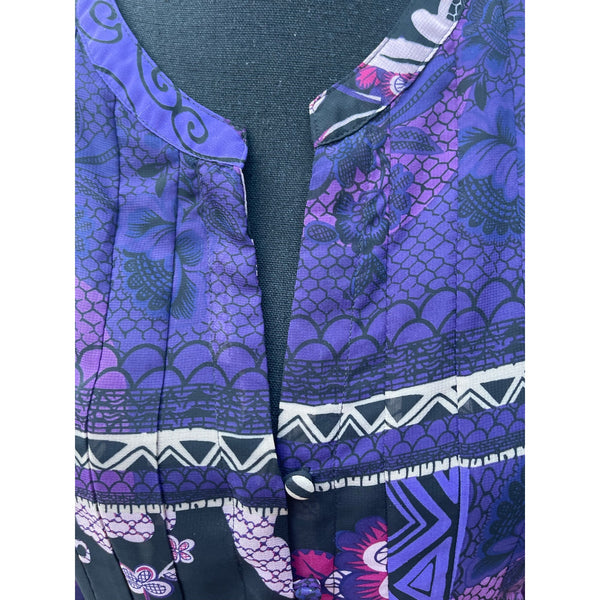 Chico's Purple Sheer Paisley Print Blouse Size M