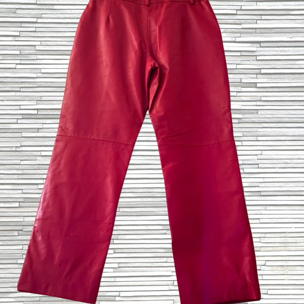 Excelled Red Soft Leather Pants