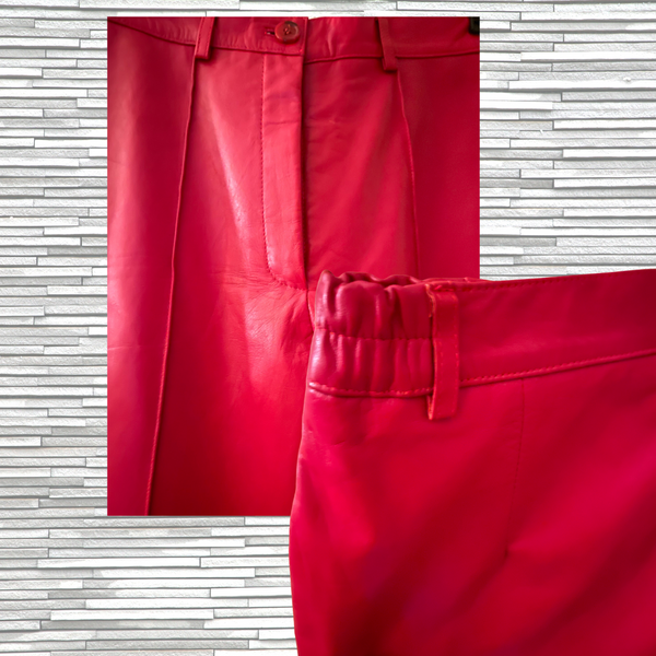 Excelled Red Soft Leather Pants