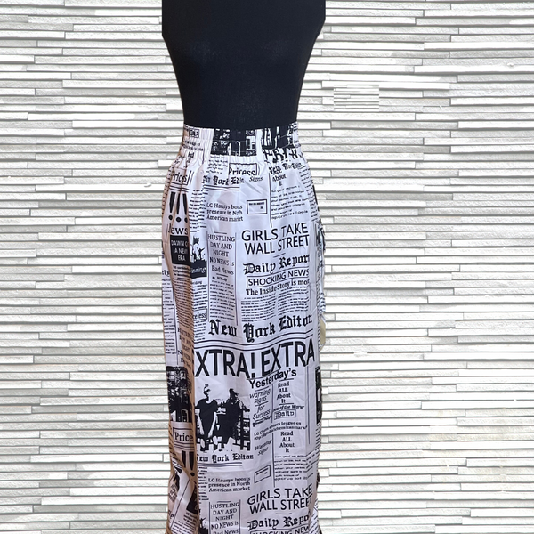 Newspaper Print Skirt (Preloved)
