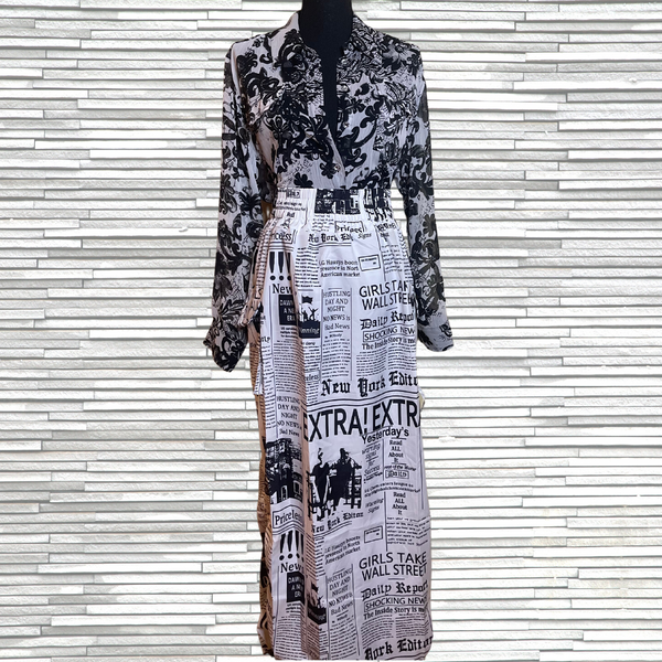 Newspaper Print Skirt (Preloved)