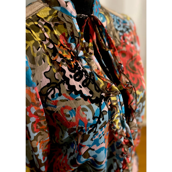 DEPT Multicolor Sheer Tunic Size Medium
