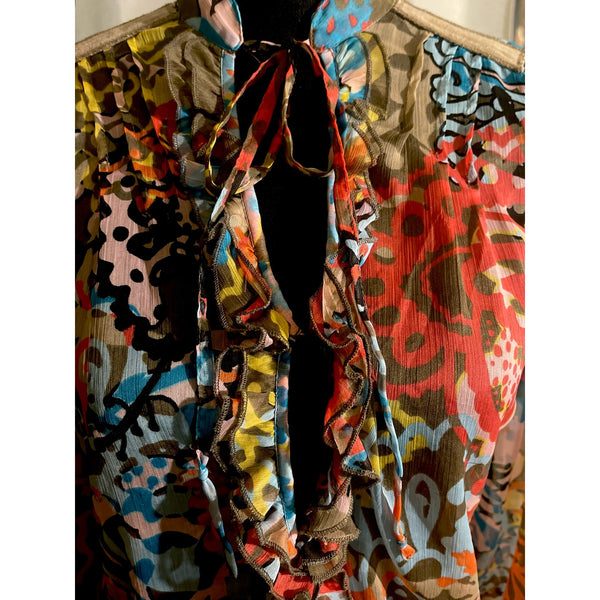 DEPT Multicolor Sheer Tunic Size Medium