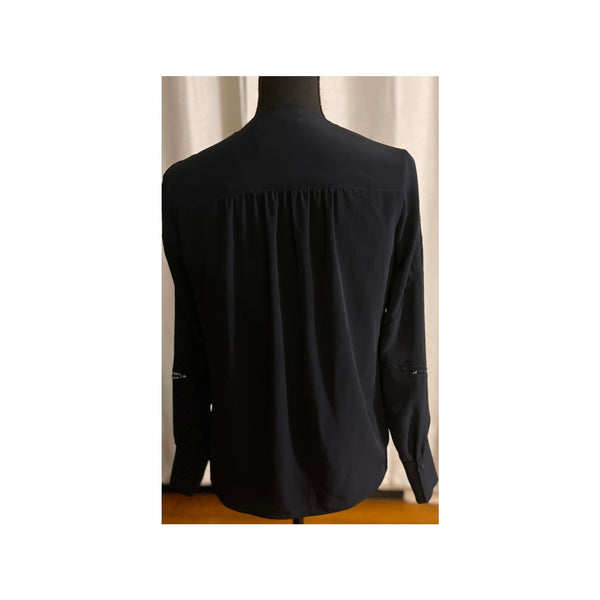 Bailey 44 Navy V-Neck High-Low Blouse