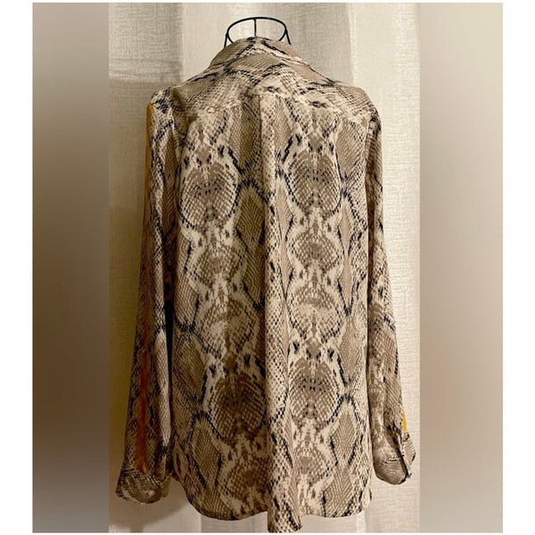 Apt. 9 Snakeskin Print Blouse Large