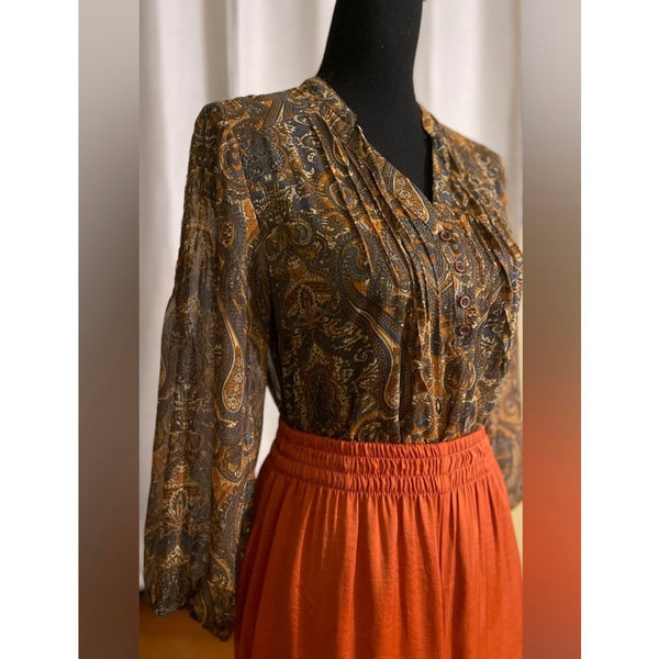 APT 9 70’s Style Paisley Print Blouse
