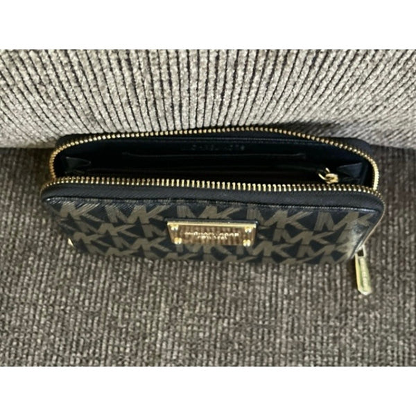 Michael Kors Coated Canvas Zip Around Wallet