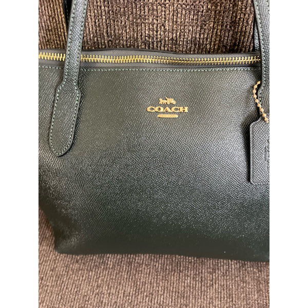 Coach Zip Top Tote Bag Green